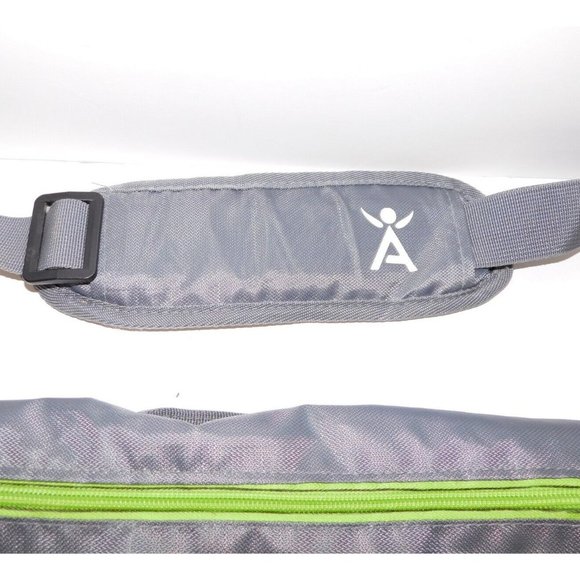 ISAGENIX Gray Neon Green Crossbody Shoulder Messenger Laptop Computer Bag - Picture 3 of 12